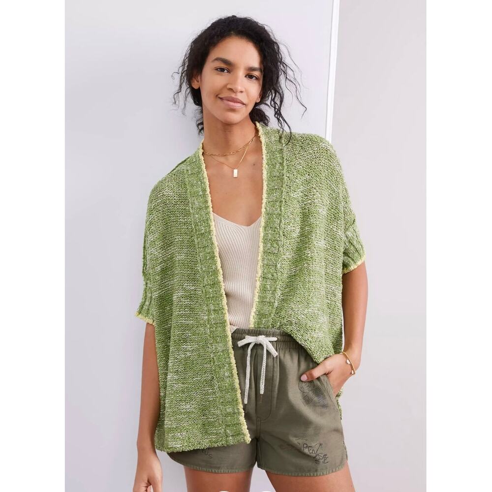 Anthropologie | Daily Practice Green Knit Palm Cardigan Size XSmall/Small